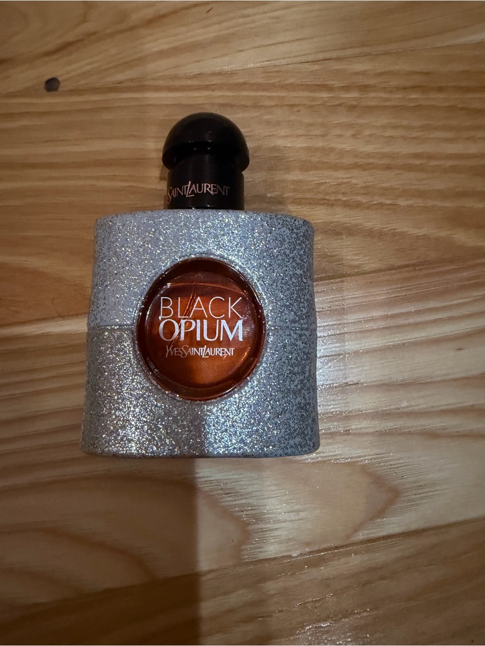 Yves Saint Laurent Black Opium Bottle in Silver and Amber